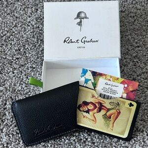 Robert Graham Black Leather Card Wallet